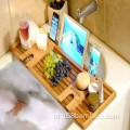 Bamboo Bath Caddy Tray Bathtub Verstelbare badplaat